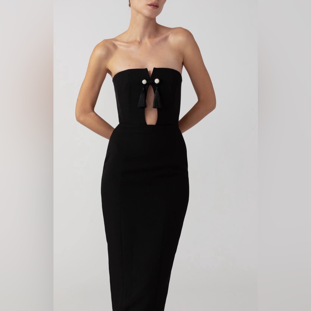 Sau Lee Imani Elegant Black Strapless Dress